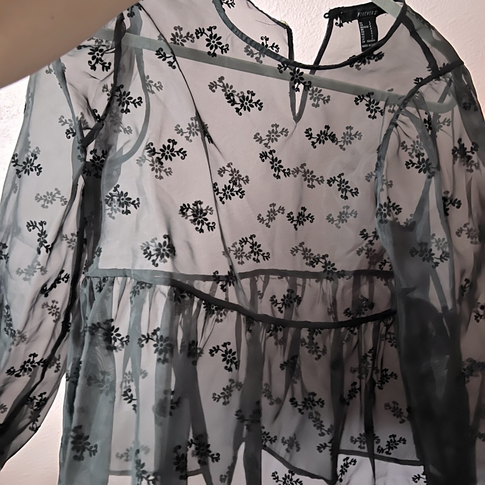 Forever 21 black Sheer Top